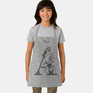 Pfingstrose Elegantes Monogramm Initiale A Persona Schürze
