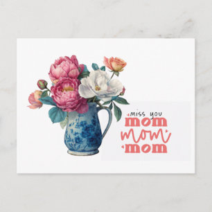 Pfingstrose für Mama am Muttertag Postkarte