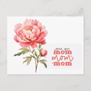 Pfingstrose für Mama am Muttertag Postkarte