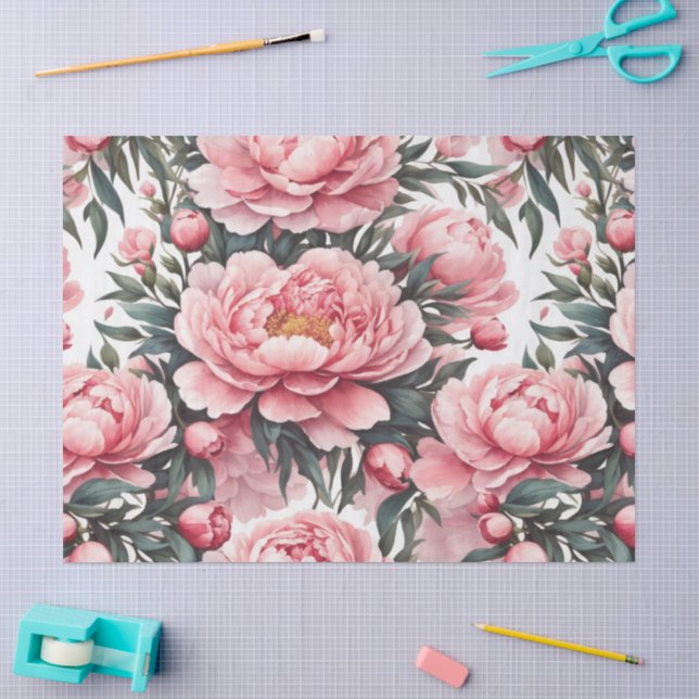 Pfingstrose Pink  Seidenpapier (Basteln)