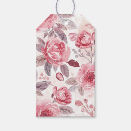 Pfingstrose Rosen-Wasserfarben-Blumengarten Geschenkanhänger