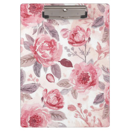 Pfingstrose Rosen-Wasserfarben-Blumengarten Klemmbrett