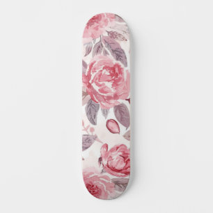 Pfingstrose Rosen-Wasserfarben-Blumengarten Skateboard