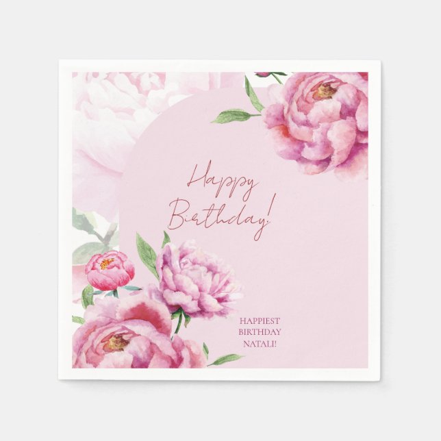 Pfingstrose Serviette (Vorderseite)