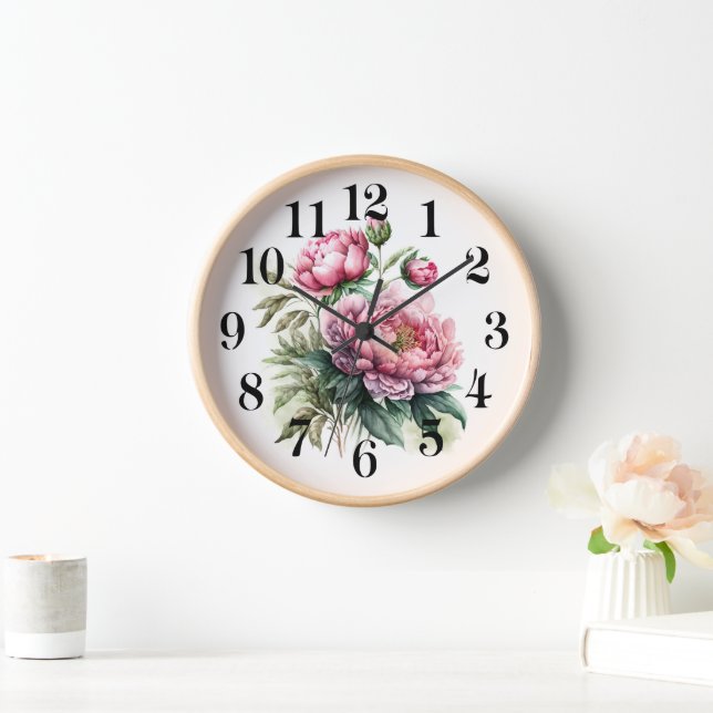 Pfingstrose Uhr (Zuhause)