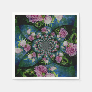 Pfingstrose weiß Pfingstrose Blumen-Aquarell-Manda Serviette