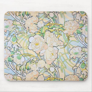 Pfingstrosen Alphonse Mucha Mousepad