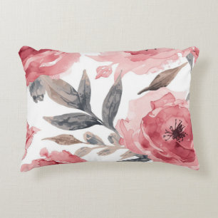 Pfingstrosen Aquarell Florale Botanische Gemalt Dekokissen