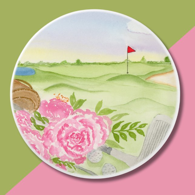 Pfingstrosen auf dem Golfplatz Keramikknauf (Von Creator hochgeladen)