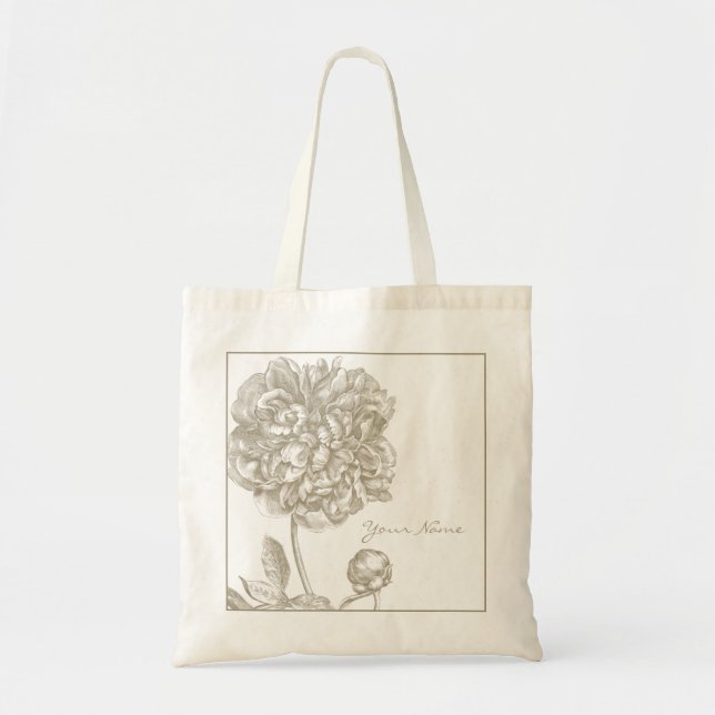 Pfingstrosen-Blume botanisch Tragetasche (Vorne)
