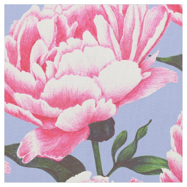 Pfingstrosen-Blumen-Illustrations-Stift, der Stoff (Nahaufnahme)