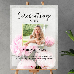 Pfingstrosen-Blumen Lebensfeier Foto, Beerdigung Poster