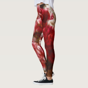 Pfingstrosen-Blumen-Nahaufnahme-Skizze Leggings
