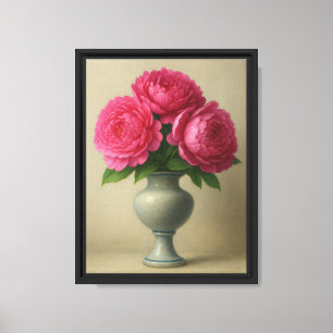 Pfingstrosen-Blumen-Stillleben-Leinwand-Kunstprint Leinwanddruck