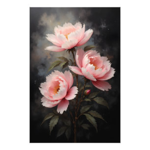 Pfingstrosen-Blumenkunstwerk Fotodruck