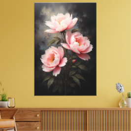 Pfingstrosen-Blumenkunstwerk Leinwanddruck