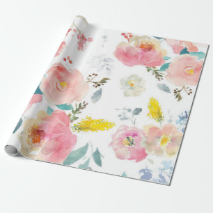 Pfingstrosen-Blumenmuster Antique Hochzeiten Geschenkpapier