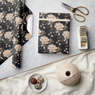 Pfingstrosen-Blumenmuster elegant luxuriös Geschenkpapier