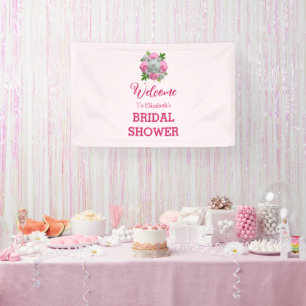 Pfingstrosen-Brautstrauß-Baby-Party Banner