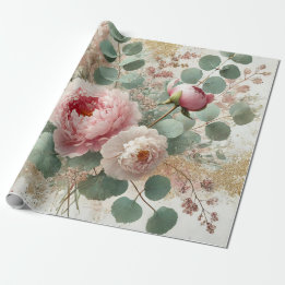 Pfingstrosen-Drama-Geschenkpapier Geschenkpapier