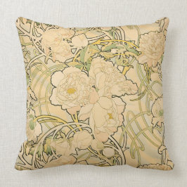 Pfingstrosen durch Alphonse Mucha Kissen