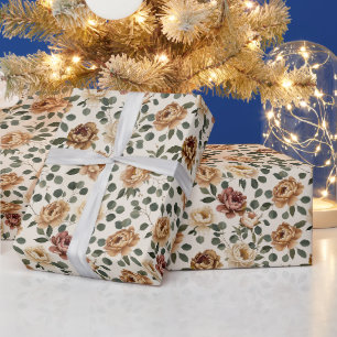 Pfingstrosen & Eukalyptus in warmem, elegantem Neu Geschenkpapier