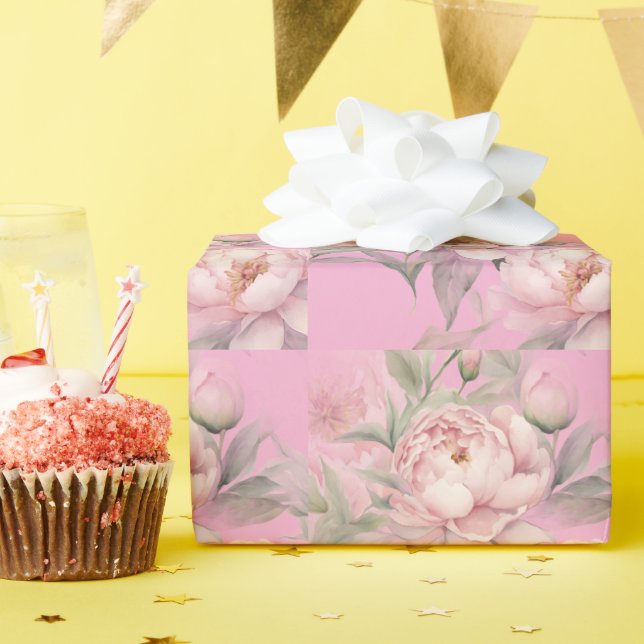 Pfingstrosen Geschenkpapier (Geburtstagsparty)