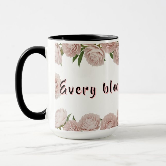 Pfingstrosen-Grace-Elegante Blumenkunst  Tasse (Links)
