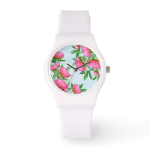 Pfingstrosen in Rosa Wache Armbanduhr