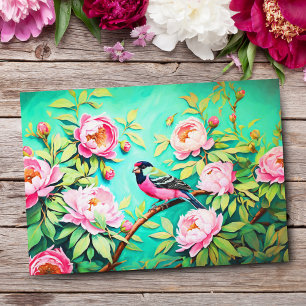 Pfingstrosen Kiefer Gosbeak ai Kunstwerk Ölmalerei Postkarte
