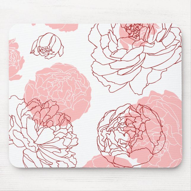 Pfingstrosen-Motiv Mousepad (Vorne)