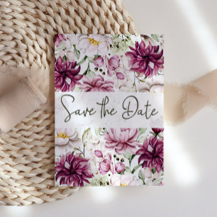 Pfingstrosen Pink Burgund Floral Aufbewahrung der Save The Date