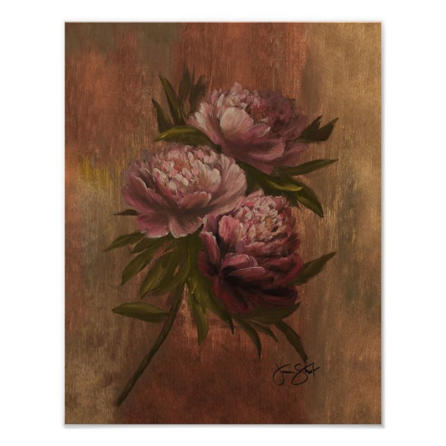 Pfingstrosen Poster 11x14 (Vorne)