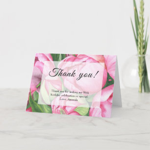 Pfingstrosen Rosen 90. Geburtstagsfeier Dankeskarte