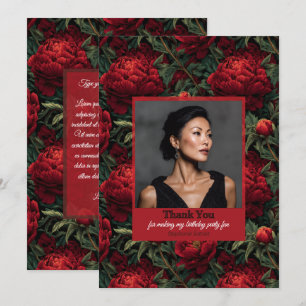 Pfingstrosen-Sommer-Geburtstagsfeier  Dankeskarte