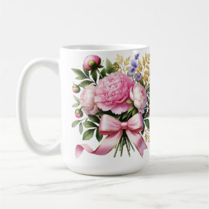 Pfingstrosen-Sträußentasse, Elegante Blumencafétas Kaffeetasse