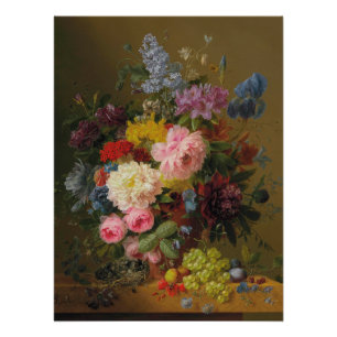 Pfingstrosen, Tulpen, Rosen und Schwertlilien – A. Poster