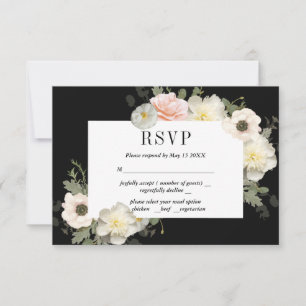 Pfingstrosen und Anemonen Romantische RSVP-Karte RSVP Karte