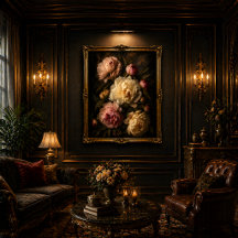 Pfingstrosen-Vintage-Botanik-Wandkunst