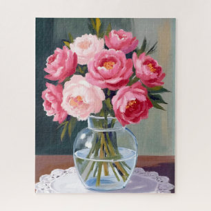 Pfingstrosenstrauß   Blumen Vase Rosa Aquarell Blu
