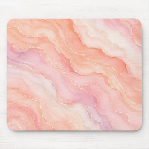 Pfirsich-Achat Hübsche weiche pastellfarbene Was Mousepad