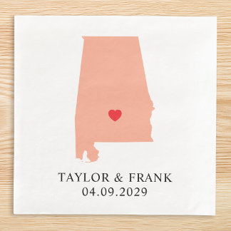 Pfirsich Alabama Hochzeit Serviette