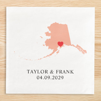 Pfirsich-Alaska-Hochzeit Serviette