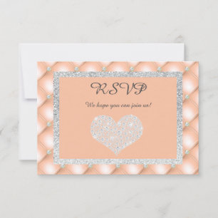 PFIRSICH-APRIKOSEN-HERZ-DIAMANT-RSVP-ANTWORTKARTE RSVP KARTE