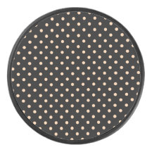 Pfirsich-Aprikosen-Polka-Punkte auf schwarzem Hint