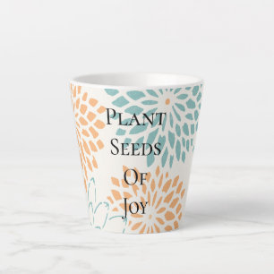 Pfirsich Aqua Florale Blüten Freude Gedicht Milchtasse