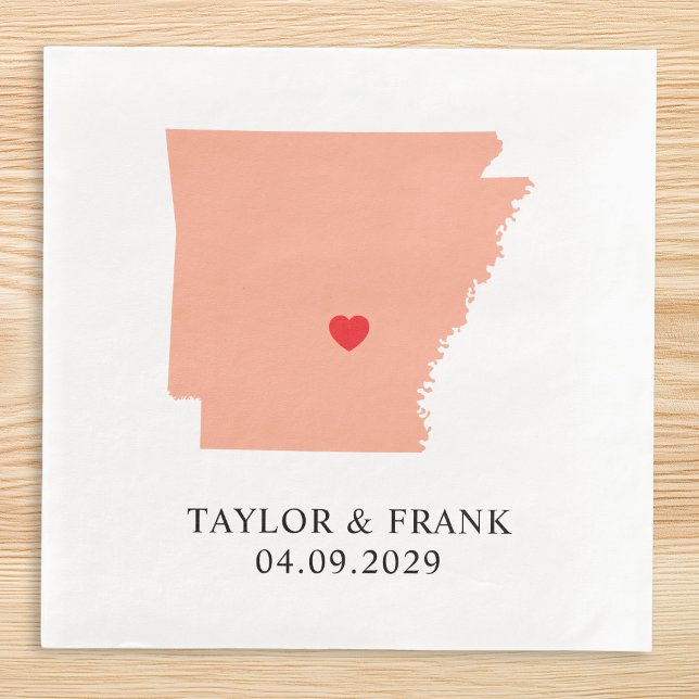 Pfirsich Arkansas Hochzeit Serviette (Peach Arkansas Wedding Paper Dinner Napkins)
