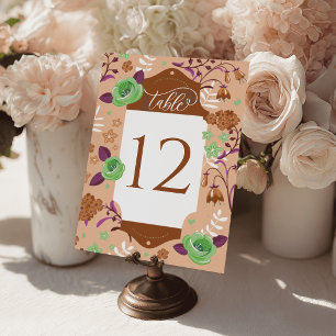 Pfirsich Art Deco Florale Hochzeit Tischkarten Sit Tischnummer