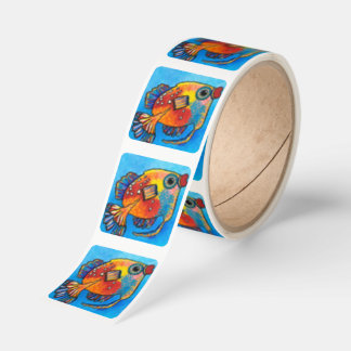 Pfirsich-Aufkleber Quadratischer Aufkleber