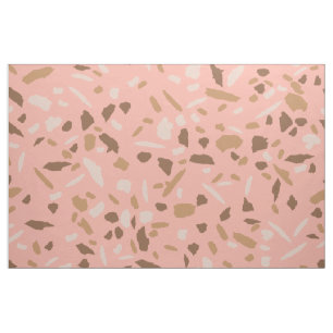 Pfirsich, Beige, Terrakotta Brauner Terrazzo-Marmo Stoff